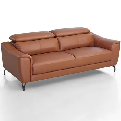 Contemporary Adjustable Headrest Duke Genuine Leather Living Room Sofas (3-seater Sofa)