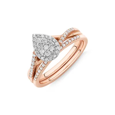 Bridal Set With 0.38 Carat Tw Of Diamonds In 14kt Rose And White Gold