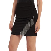 Chain Fringe Mini Bodycon Skirt