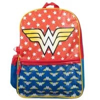 Dc Comics Wonder Woman 16" 5 Piece Kids School Backpack Set