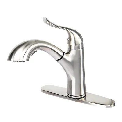 Single-handle Pull-out Kitchen Faucet High Arc Modern Brushed Nickel Faucet For Kitchen