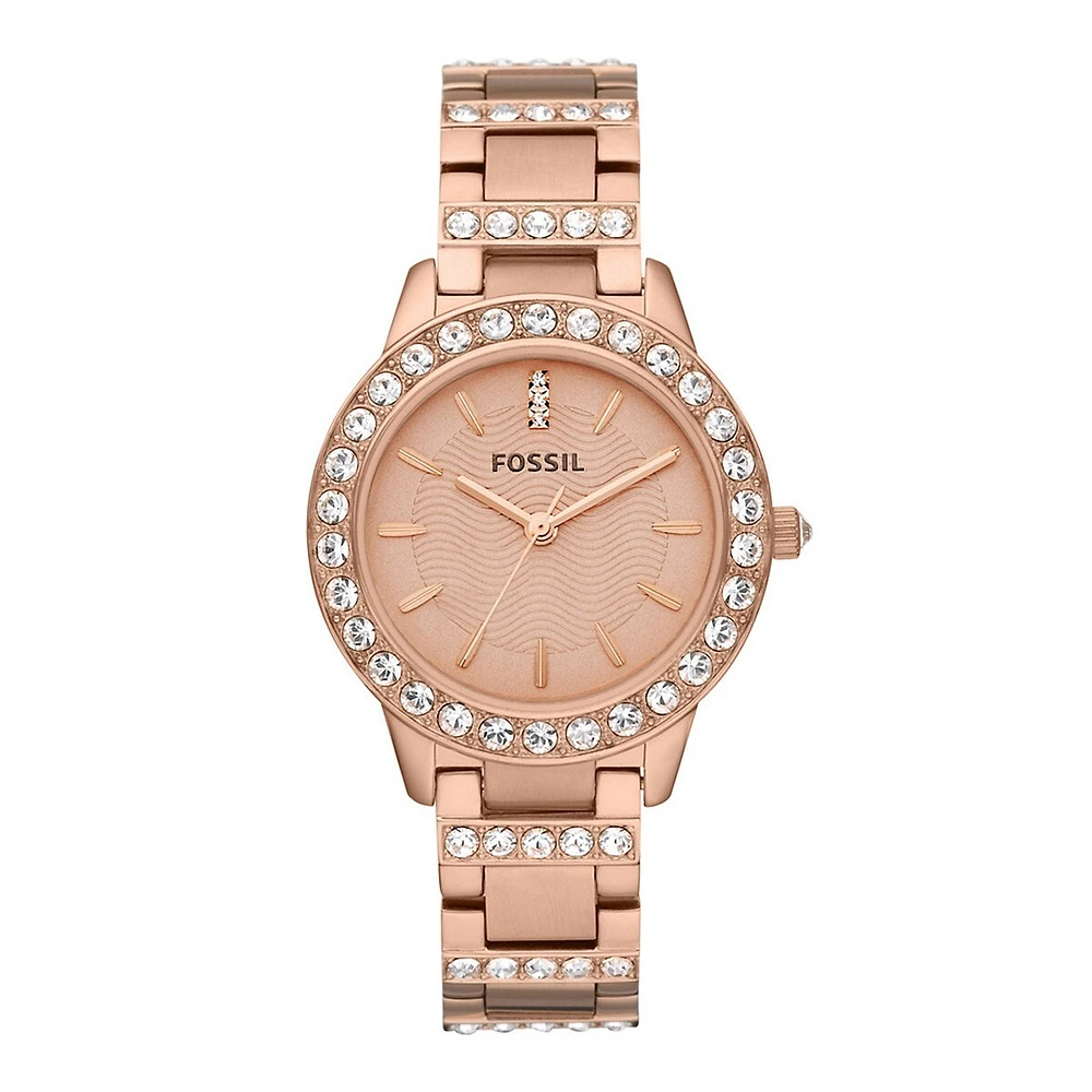 Montre Jesse à trois aiguilles en acier inoxydable – rose