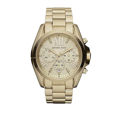 Goldtone Bradshaw Chronograph Bracelet Watch MK5605