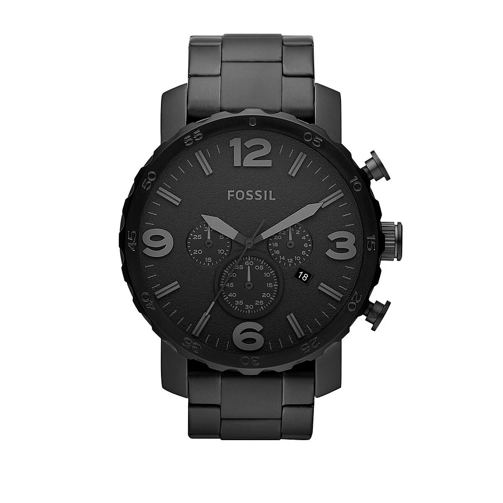 Montre Nate chronographe en acier inoxydable noir