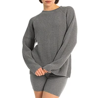 Oakley Raglan-Sleeve Chunky Knit Pullover Sweater