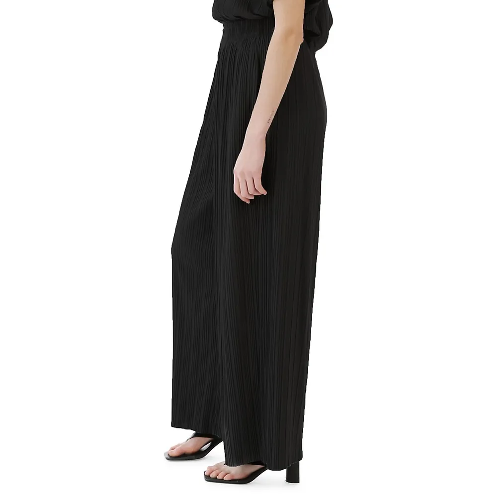 Oliver Pleated Wide-Leg Pants