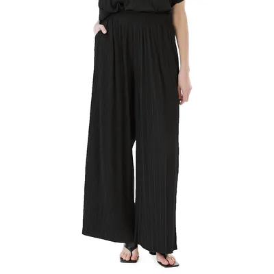 Oliver Pleated Wide-Leg Pants