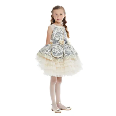 Chiara Girls Party Dress Black And Gold