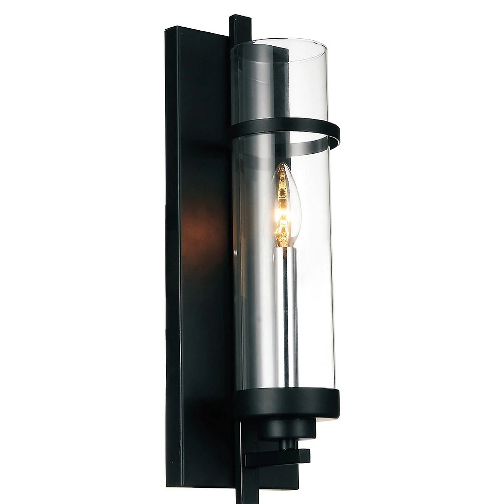 Black Finish 1 Light Wall Sconce