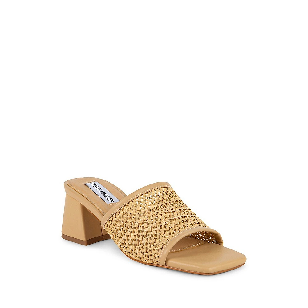 Drew Woven Block-Heel Sandals