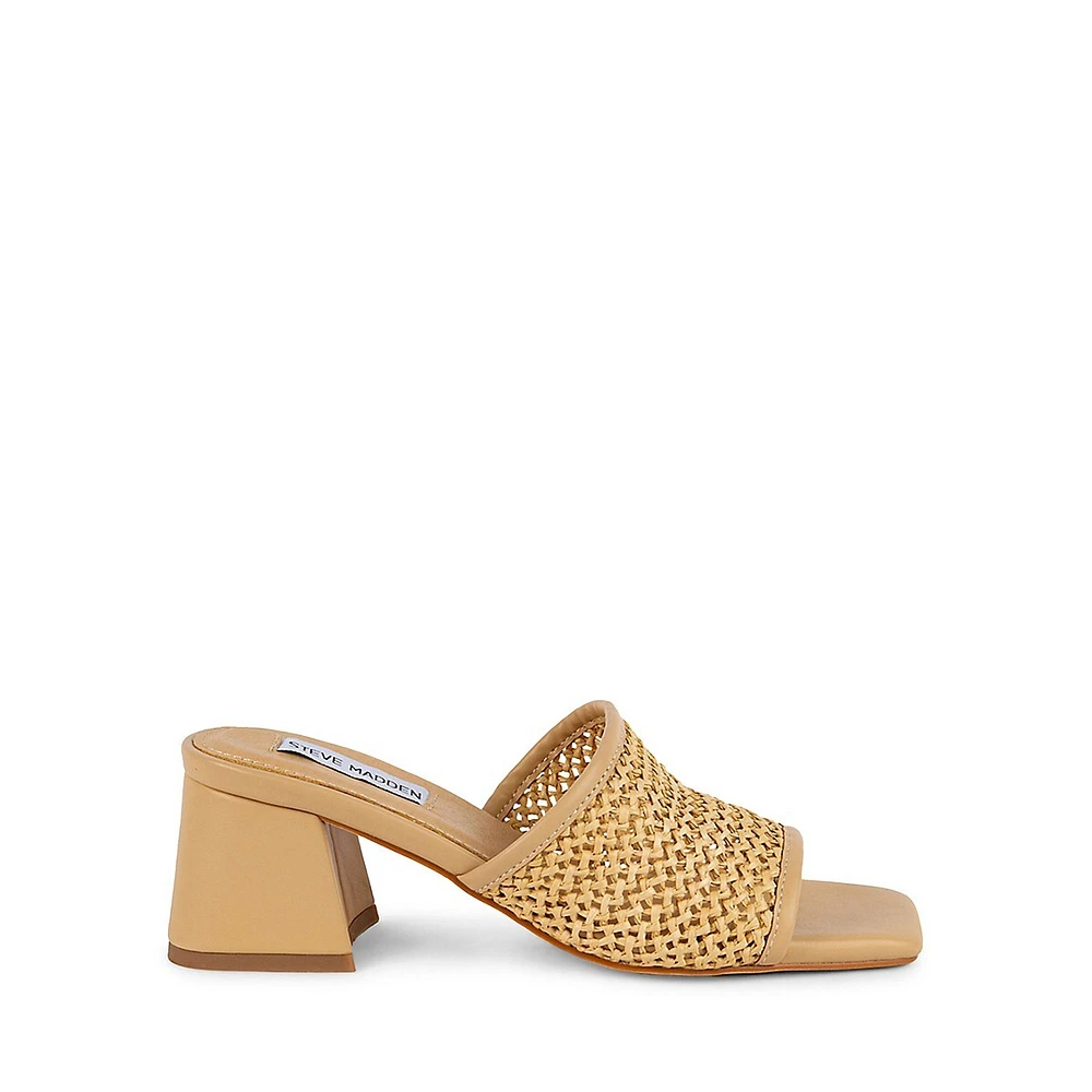 Drew Woven Block-Heel Sandals