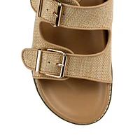 Dussle Leather Flatform Slide Sandals