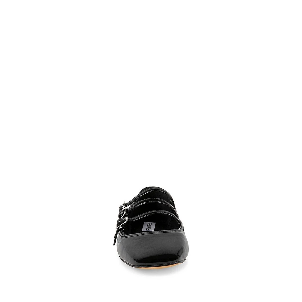 Stanly Triple-Strap Vegan Leather Flats