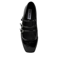 Stanly Triple-Strap Vegan Leather Flats