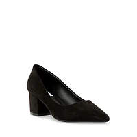 Dianna Point-Toe Block-Heel Pumps