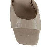 Danna Croc-Embossed Dress Slide Sandals