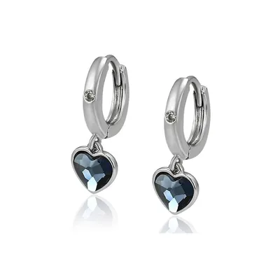 Montana Luxury Crystal Heart Huggie Hoop Earrings