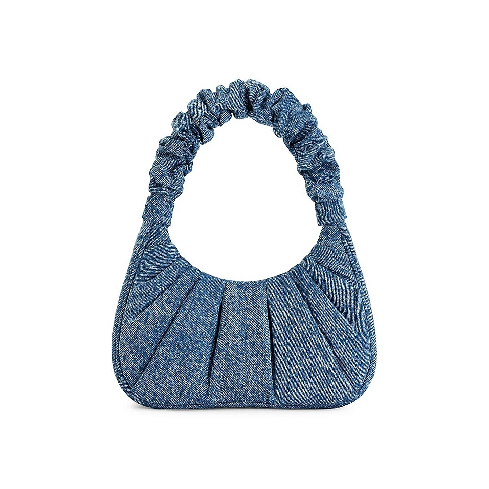 Gabbi Denim Ruched Hobo Handbag