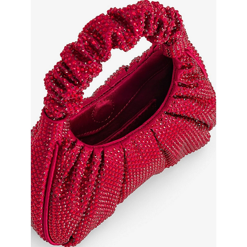 Gabbi Artificial Crystal Medium Ruched Hobo Handbag