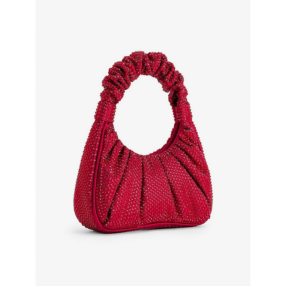 Gabbi Artificial Crystal Medium Ruched Hobo Handbag