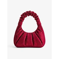 Gabbi Artificial Crystal Medium Ruched Hobo Handbag