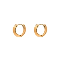 Goldplated Modern Polished Hoop Huggie Earrings