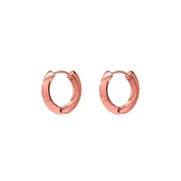 Modern Rose-Goldplated Polished Hoop Huggie Earrings