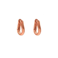 Rose-Goldplated Twisted Oval Polished Huggie Earrings