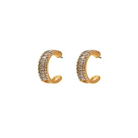 Goldplated Crystal Hoop Huggie Earrings