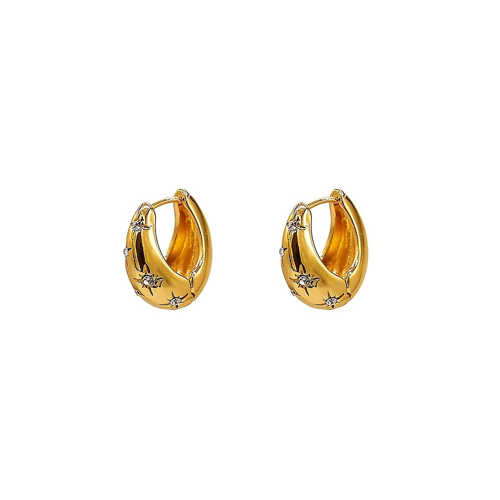 Goldplated Celestial Hoops Huggie Earrings