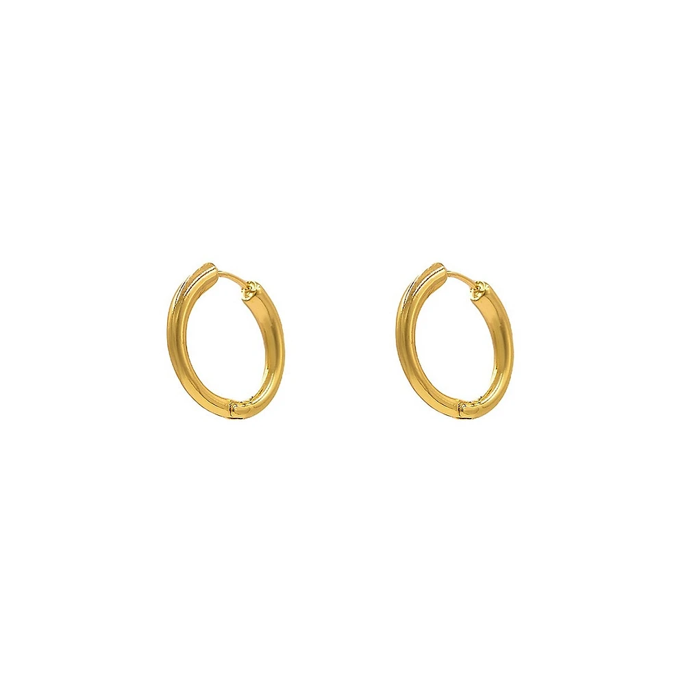 Polished Goldplated Huggie Earrings