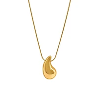 Goldplated Snake Chain Teardrop-Pendant Necklace