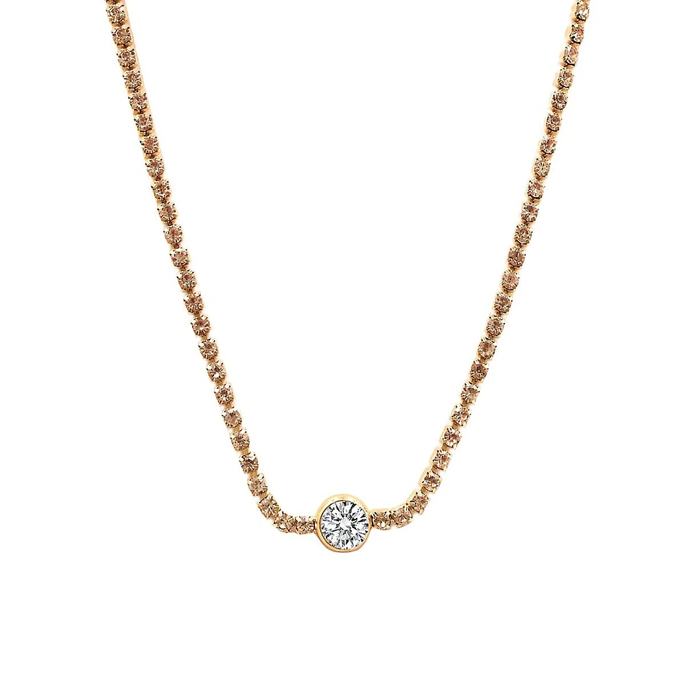 Goldplated Crystal Pendant Necklace