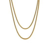 Goldplated Double-Row Snake-Chain Necklace