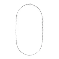 Italian Silver Faceted Bead Chain Necklace