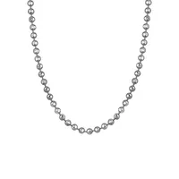 Italian Silver Faceted Bead Chain Necklace
