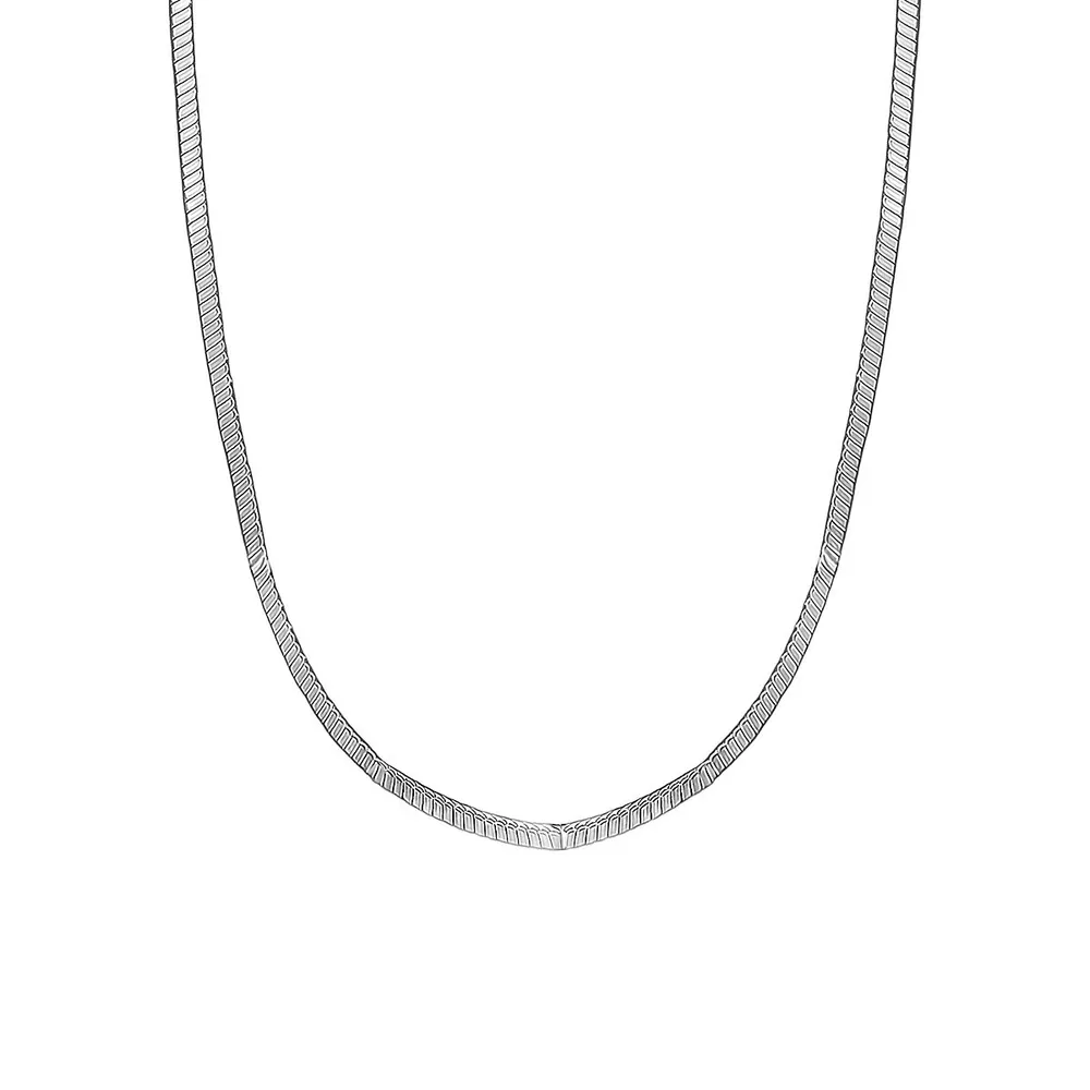 Italian Silver Square Snake Chain Necklace