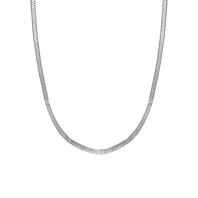 Italian Silver Square Snake Chain Necklace