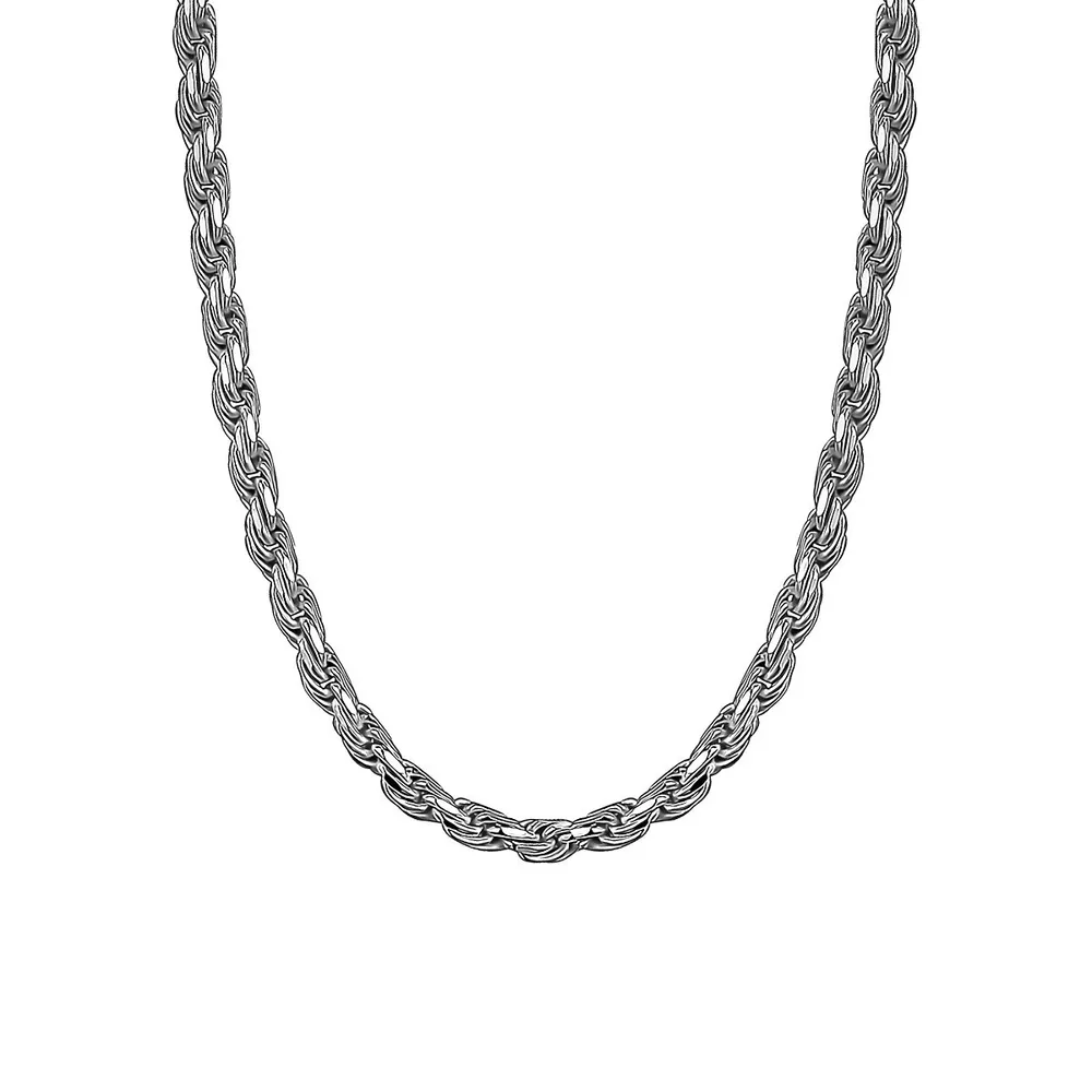 Italian Silver Rope Chain Necklace