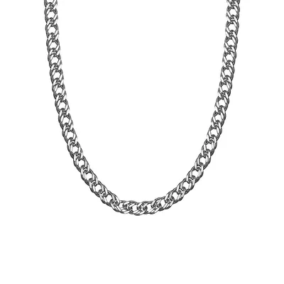 Italian Sterling Silver Lace Curb Chain Necklace