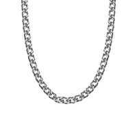 Italian Sterling Silver Lace Curb Chain Necklace