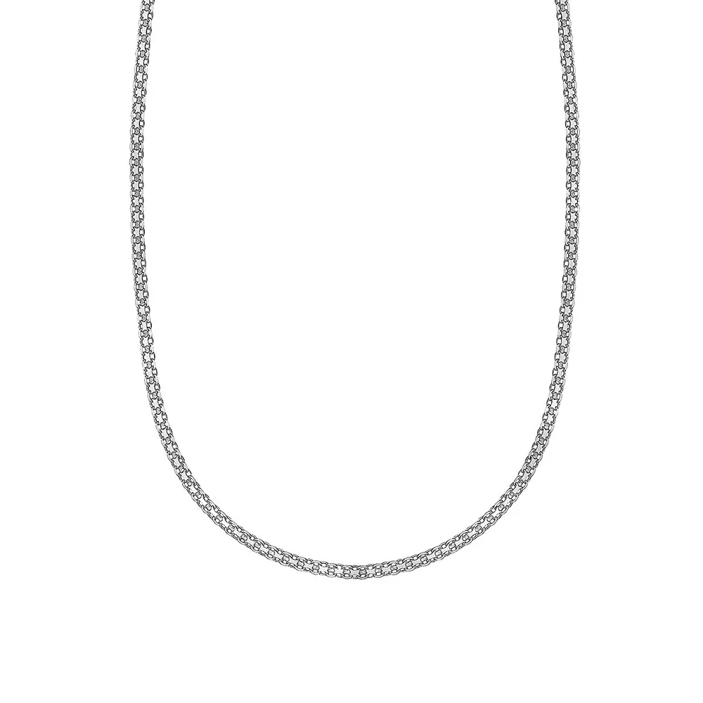 Italian Silver Bismark Chain Necklace