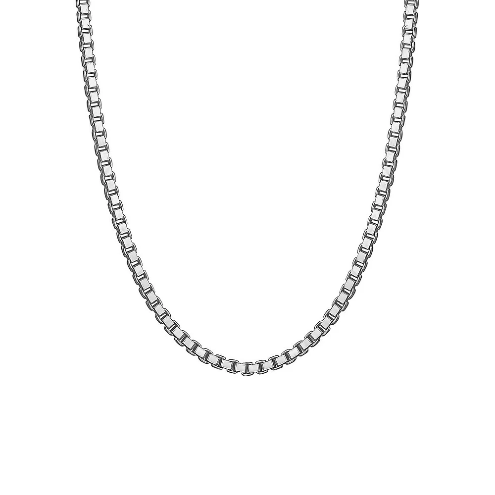 Italian Silver Bold Box Chain Necklace