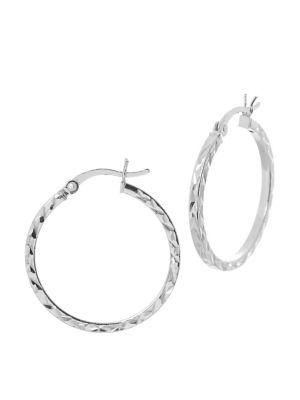 1 inch silver hoops