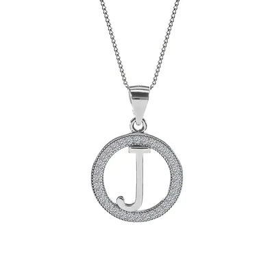 Collier à pendentif auréole initiale en argent sterling