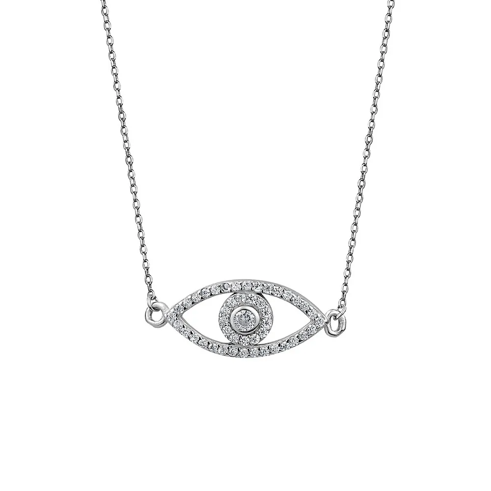 Sterling Silver & Cubic Zirconia Evil-Eye Necklace