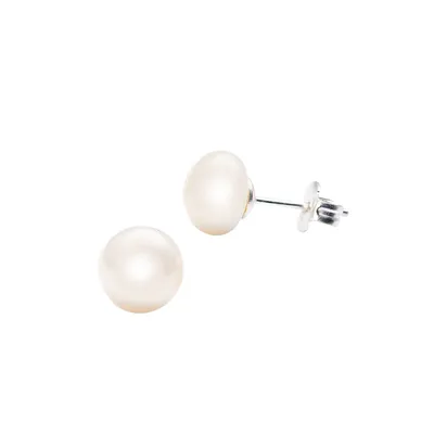 Boutons d'oreilles en argent sterling avec perles de 8 mm