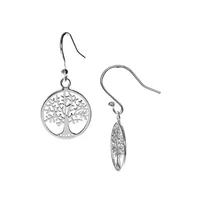 Sterling Silver Tree Of Life Drop Earrings