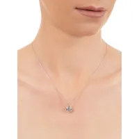 Sterling Silver & Cubic Zirconia Round Bezel Pendant Necklace