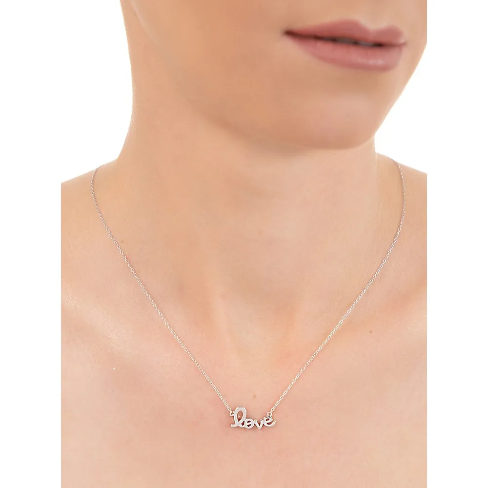 Sterling Silver High-Polished Love Necklace